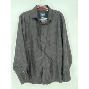 Silver Stone Collection, Black Red Button Up Long Sleeve Shirt Mens Sz XL